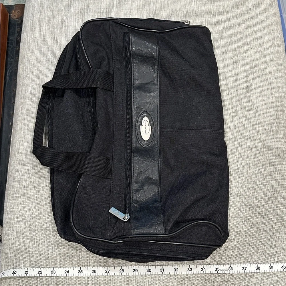 Concourse Black Duffel Bag for Men With Leather Trim and Feet